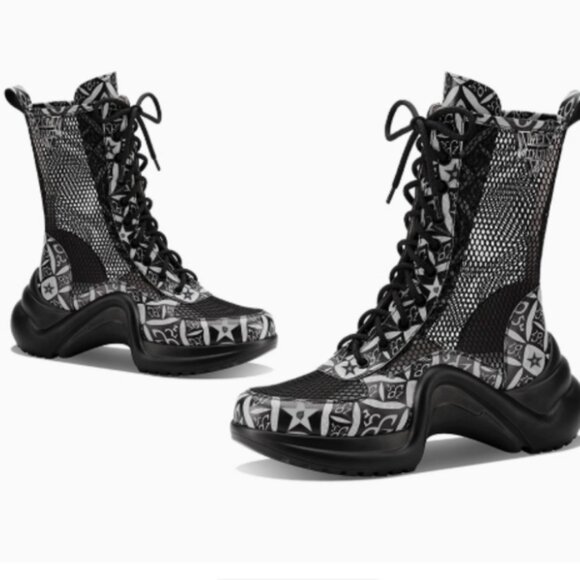 Ladies Shoes Lace up Boots - Picture 1 of 4